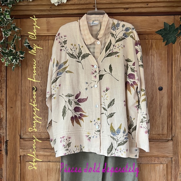 🌷Hot Cotton linen jacket abalone buttons - Picture 8 of 8